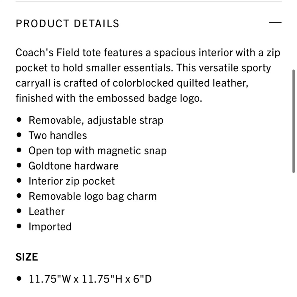 ❌SOLD❌BNWT Gorgeous Coach Field 22 (Colorblock)- BNWT - Picture 6 of 13